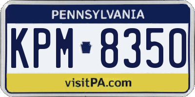 PA license plate KPM8350