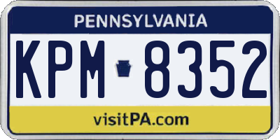 PA license plate KPM8352