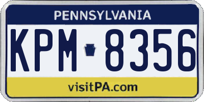 PA license plate KPM8356