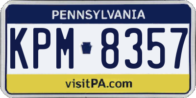 PA license plate KPM8357