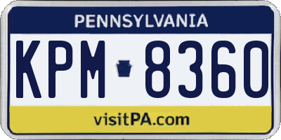 PA license plate KPM8360