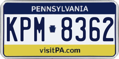 PA license plate KPM8362