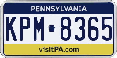 PA license plate KPM8365