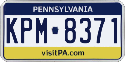 PA license plate KPM8371