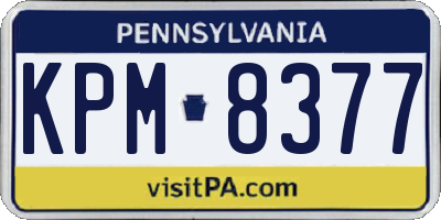 PA license plate KPM8377