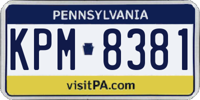 PA license plate KPM8381