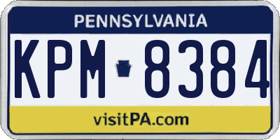 PA license plate KPM8384