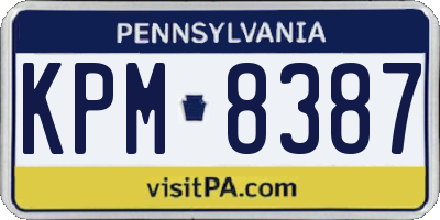 PA license plate KPM8387