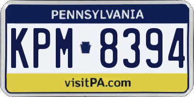 PA license plate KPM8394