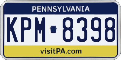 PA license plate KPM8398