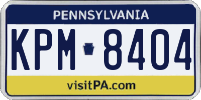 PA license plate KPM8404