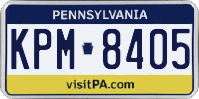 PA license plate KPM8405