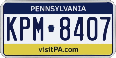 PA license plate KPM8407