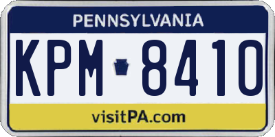 PA license plate KPM8410