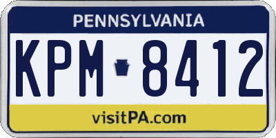 PA license plate KPM8412