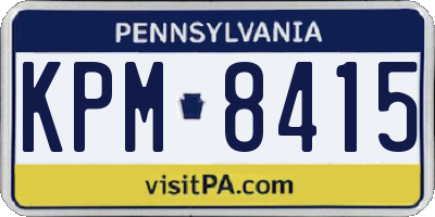 PA license plate KPM8415