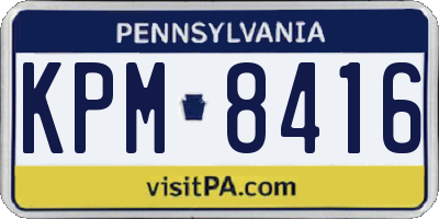 PA license plate KPM8416