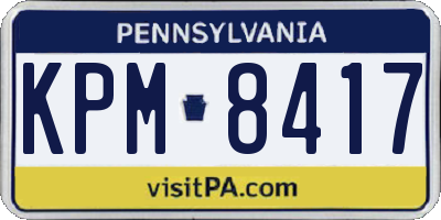 PA license plate KPM8417