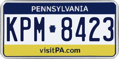 PA license plate KPM8423