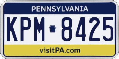 PA license plate KPM8425