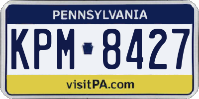 PA license plate KPM8427