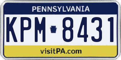 PA license plate KPM8431