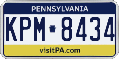 PA license plate KPM8434