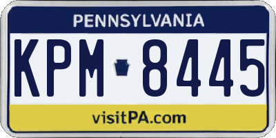PA license plate KPM8445