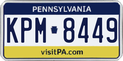 PA license plate KPM8449
