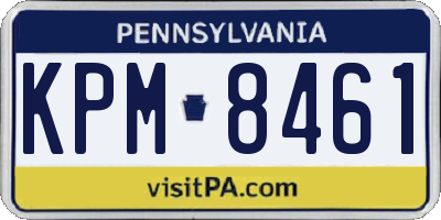 PA license plate KPM8461