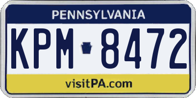 PA license plate KPM8472