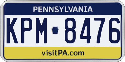 PA license plate KPM8476