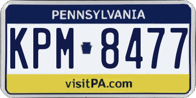 PA license plate KPM8477