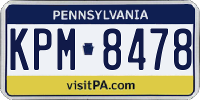 PA license plate KPM8478