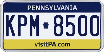 PA license plate KPM8500