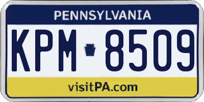 PA license plate KPM8509