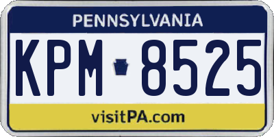 PA license plate KPM8525