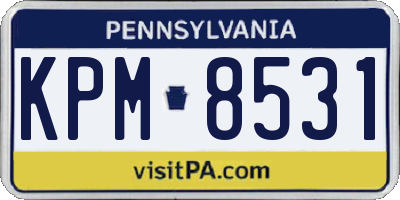 PA license plate KPM8531