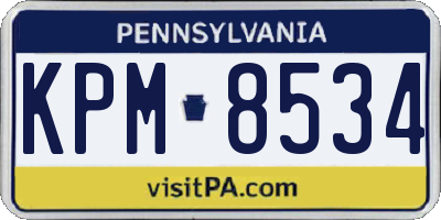 PA license plate KPM8534