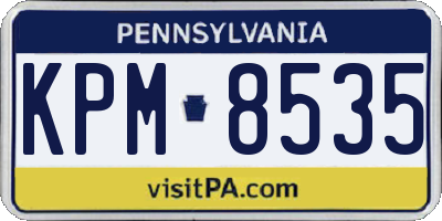 PA license plate KPM8535