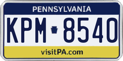 PA license plate KPM8540