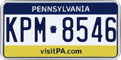 PA license plate KPM8546