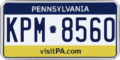 PA license plate KPM8560