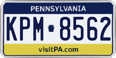 PA license plate KPM8562