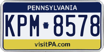 PA license plate KPM8578