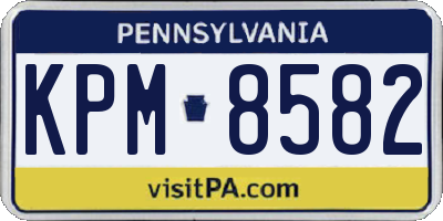 PA license plate KPM8582