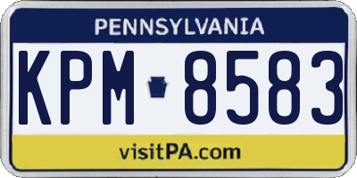 PA license plate KPM8583