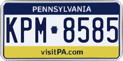 PA license plate KPM8585