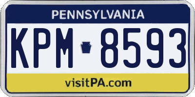 PA license plate KPM8593