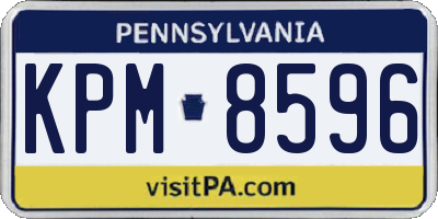 PA license plate KPM8596